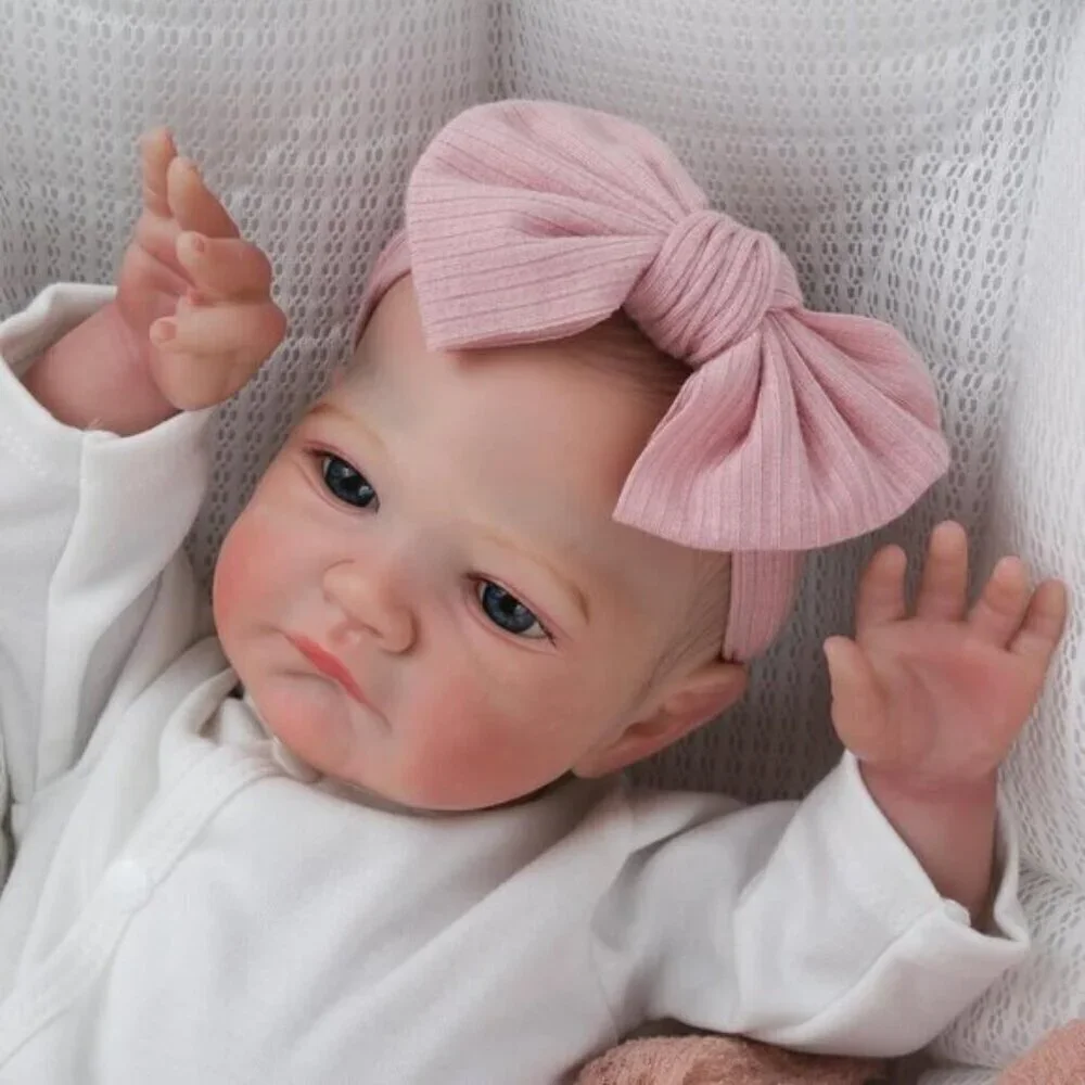 Realistic Reborn Baby Dolls Girl 20 inch White Pink Soft Body Gift Toy for Kids